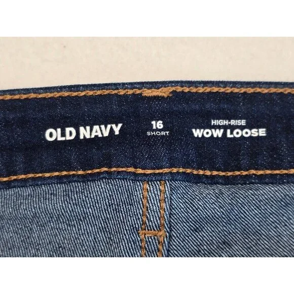 Old Navy High-Rise Wow Loose Jeans 16 Short Blue Denim - Picture 3 of 6
